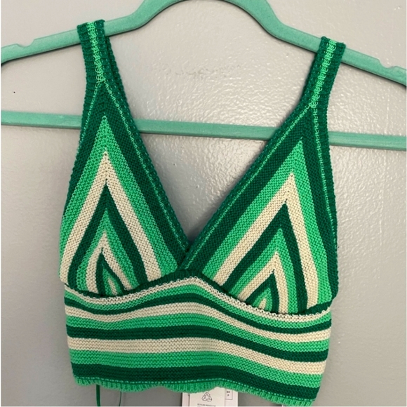 Zara Tops - NWT Zara green crochet tank top Size Small